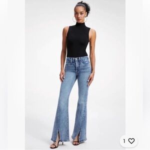 GOOD AMERICAN Good Legs Flare Split Hem Jeans Size 8/29